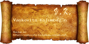 Vaskovits Kolumbán névjegykártya